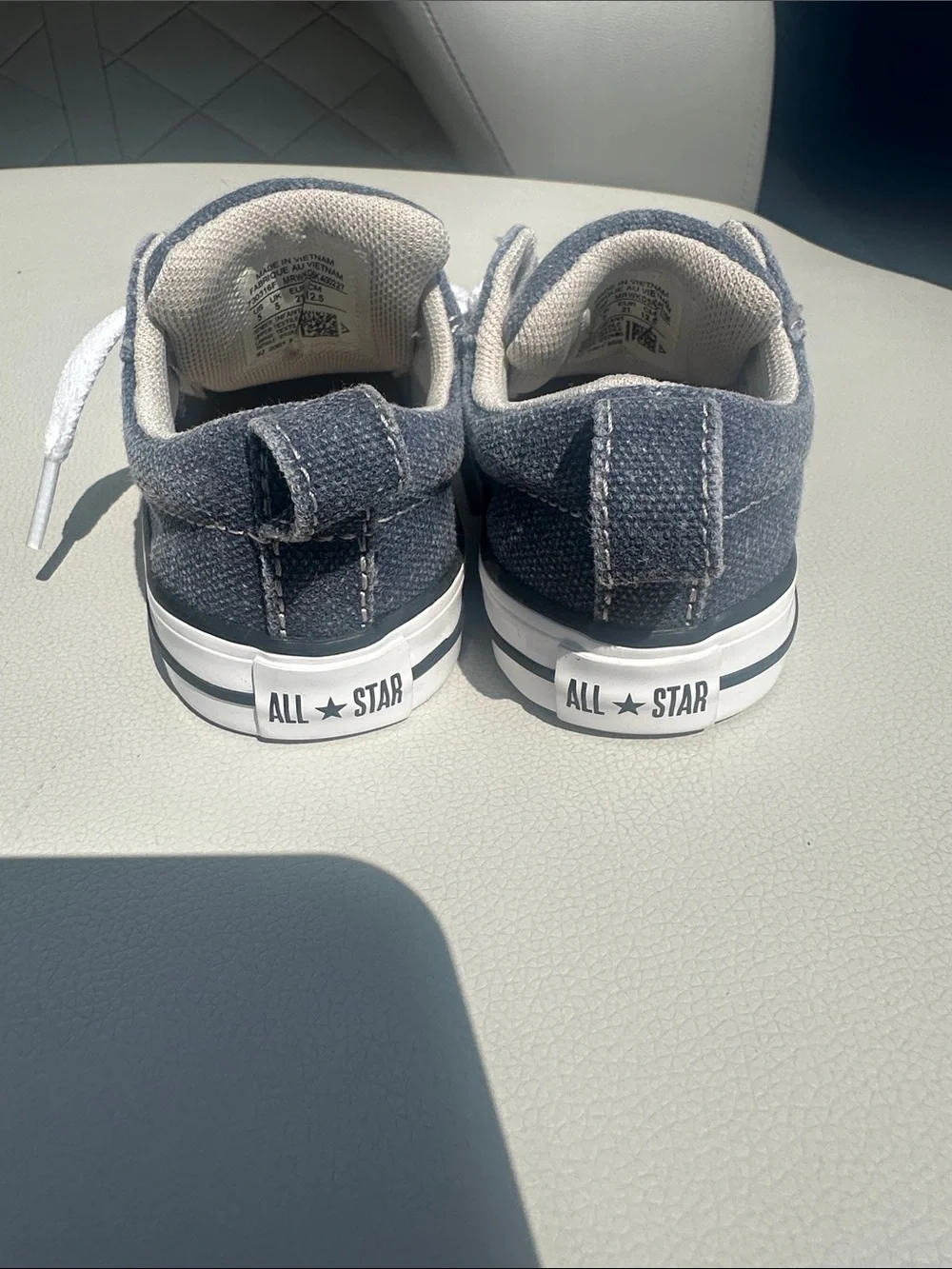 Converse Navy Canvas Kids Lace-Up Sneakers with White Accents